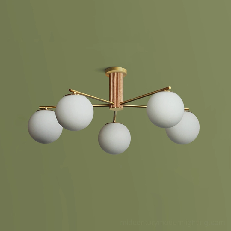 Macy sputnik ceiling lamp compact size variant 30.7 inch diameter in interior setting