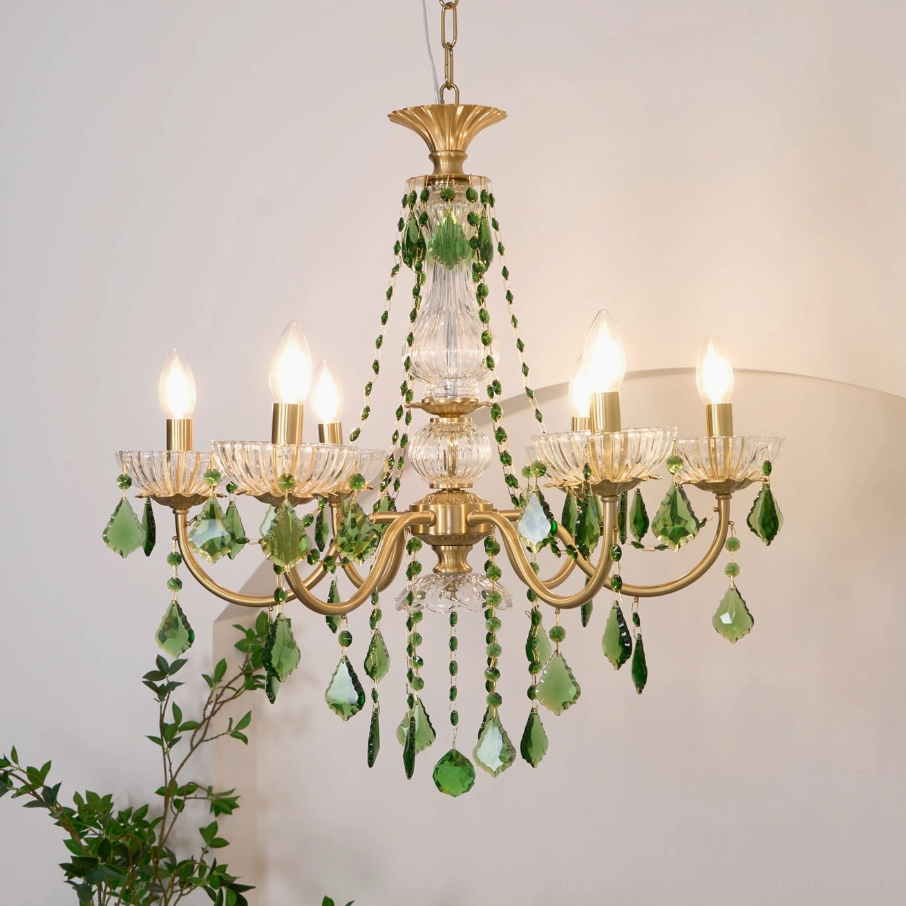 Magdalena chandelier foyer installation showing scale and impact in residential space