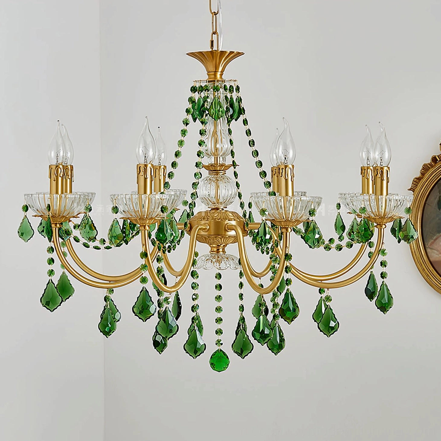 Magdalena mid-century modern brass chandelier elegant ceiling-mount lighting fixture