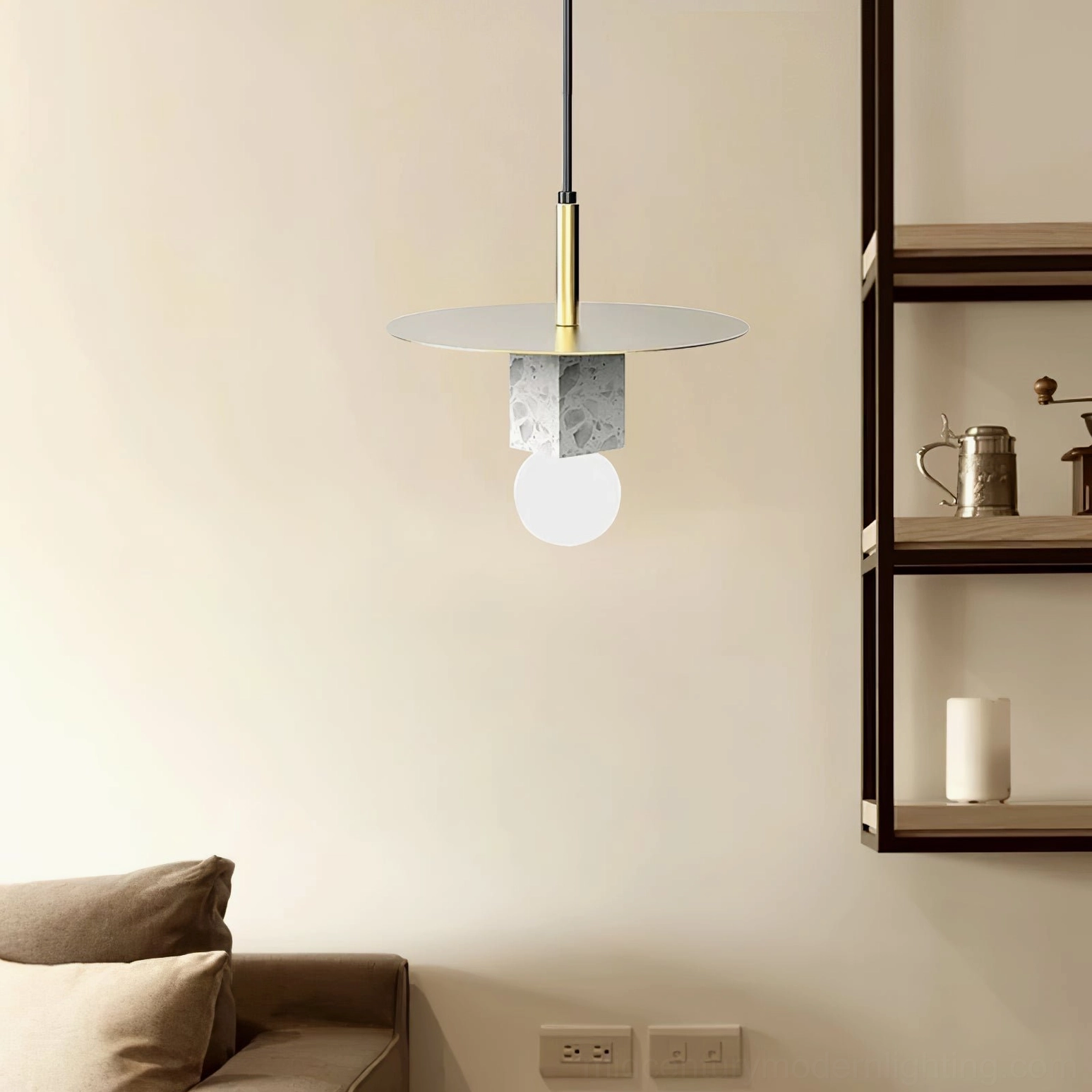 White marble and gold pendant lamp product detail texture marble veining