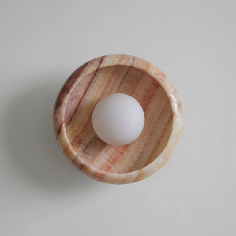 Marble wall lamp natural material accent lighting interior space