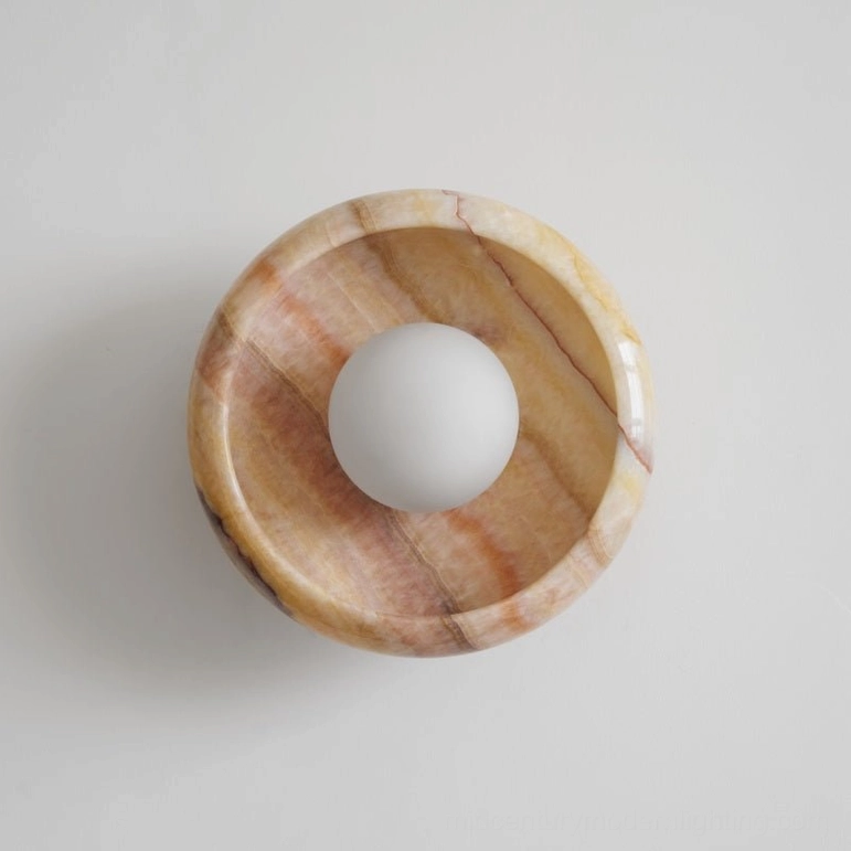 Modern marble wall lamp natural veining patterns artistic lighting solution