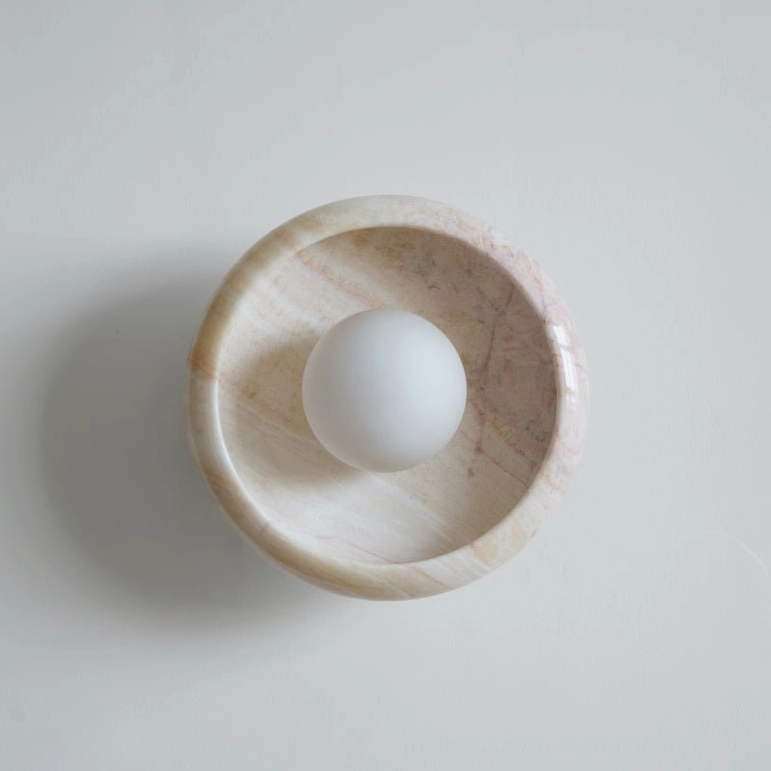Marble wall lamp bathroom spa aesthetic luxury natural stone lighting