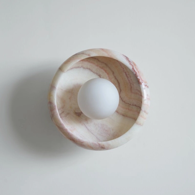 Contemporary marble wall lamp available colors and finish variations