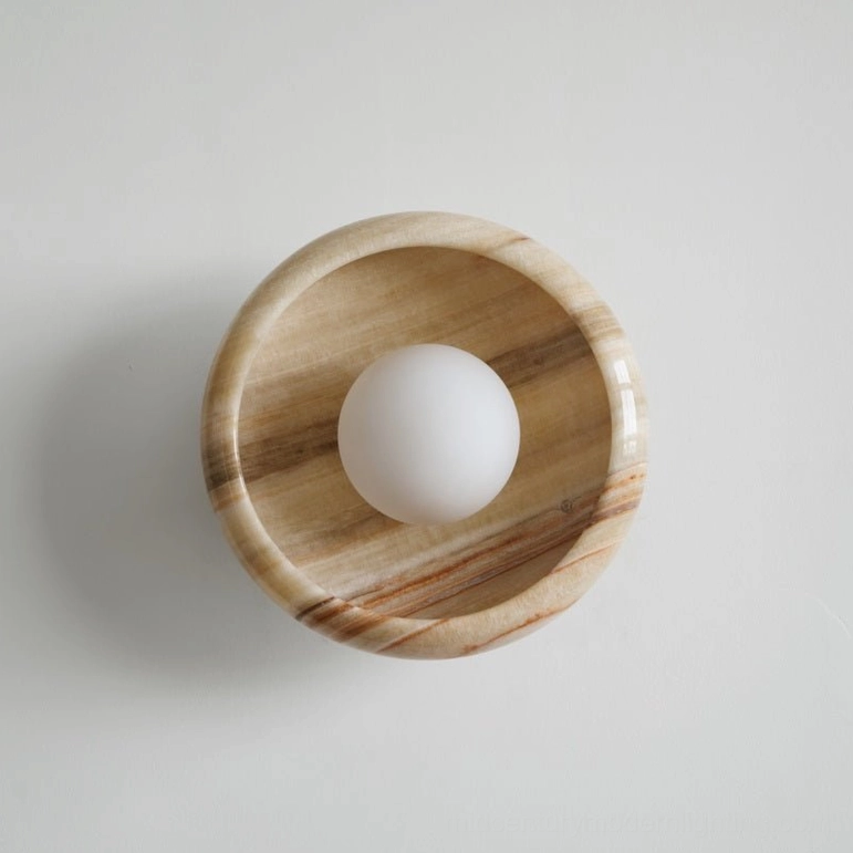 Marble wall lamp compact dimensions perfect for residential interior spaces