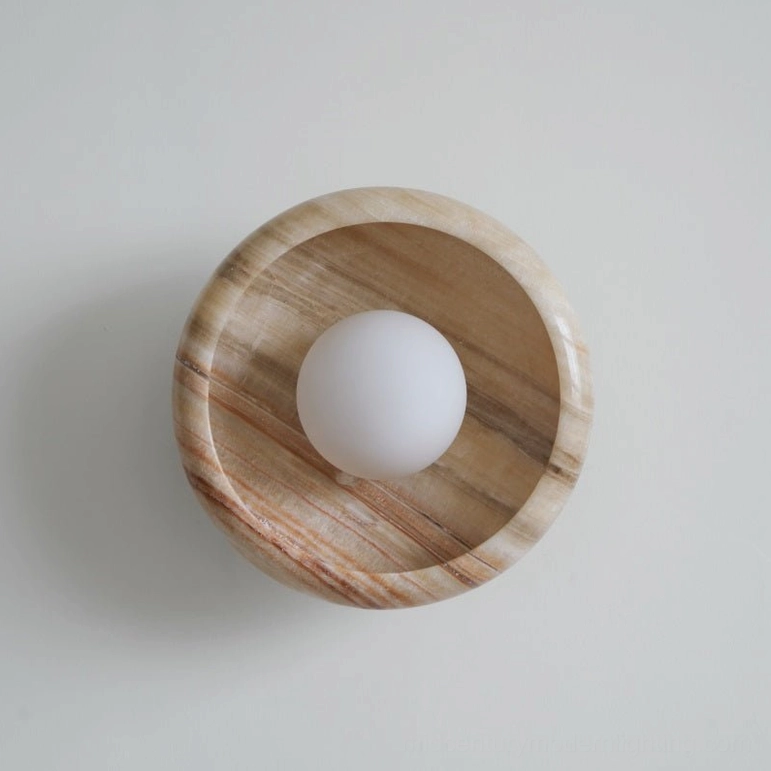 Marble wall lamp contemporary sculptural interior lighting design