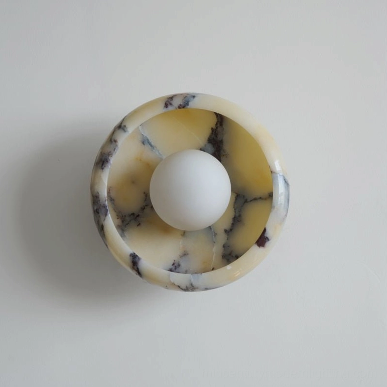 Contemporary marble wall lamp available multiple finish options natural finishes