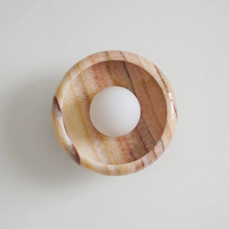 Mid-century modern marble wall lamp functional art design element
