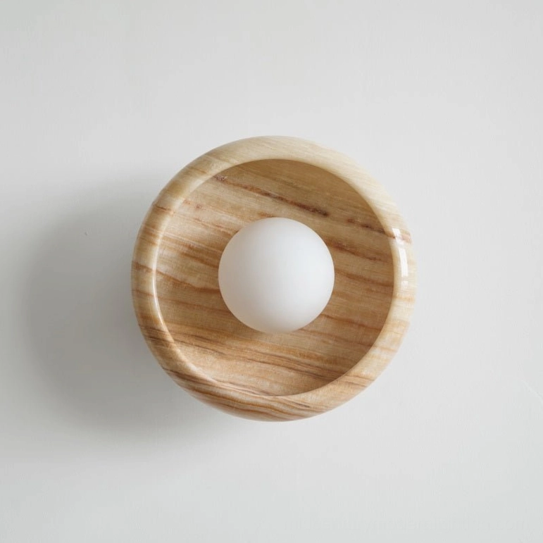 Contemporary marble wall lamp natural stone luxury material in minimalist fixture