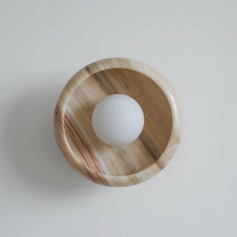 Marble wall lamp mid-century modern sculptural design fixture