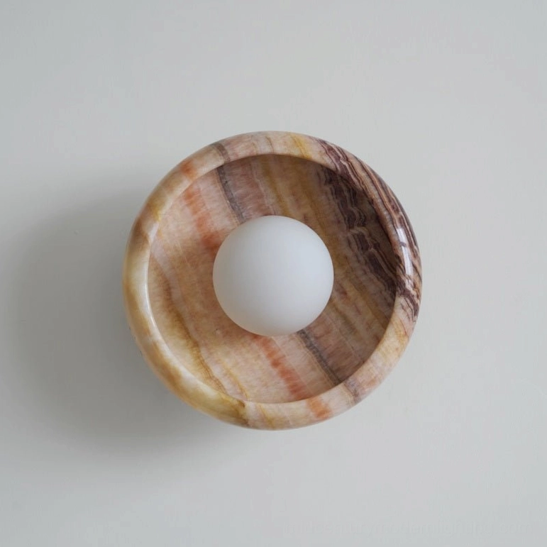 Marble wall lamp mid-century design natural elegance home