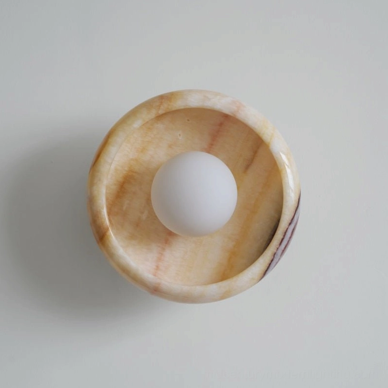 Mid-century modern marble wall lamp artistic natural material