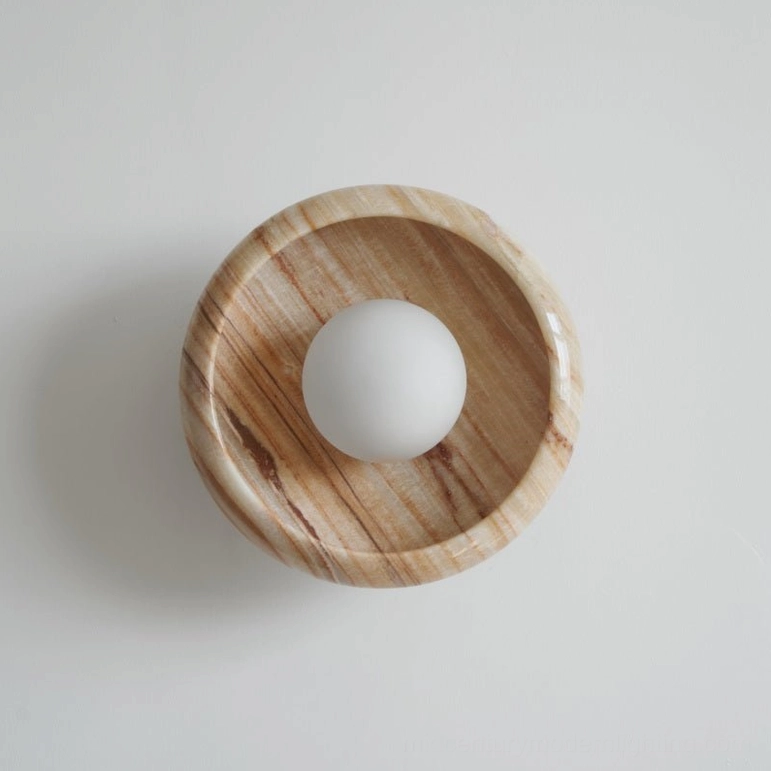 Marble wall lamp mid-century modern sculptural lighting fixture