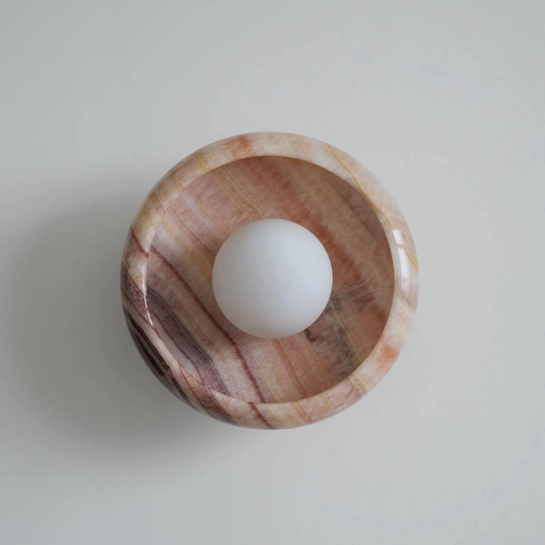 Marble wall lamp minimalist natural stone accent lighting