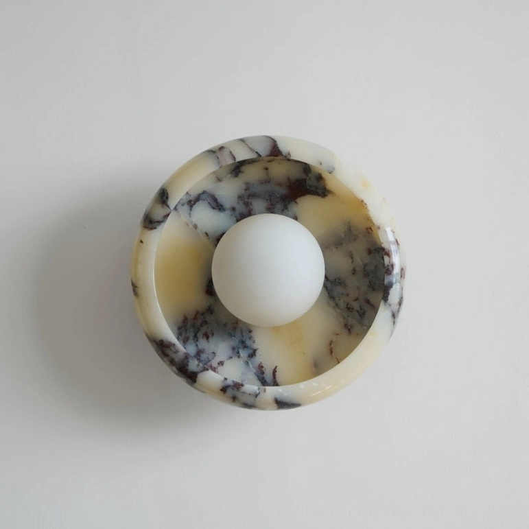 Marble wall lamp natural material minimalist aesthetic design lighting