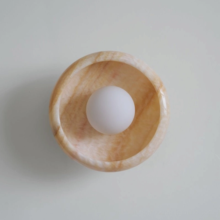 Marble wall lamp contemporary minimalist design natural stone
