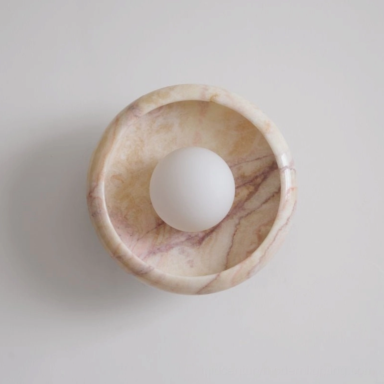 Marble wall lamp sculptural fixture modern interior accent lighting
