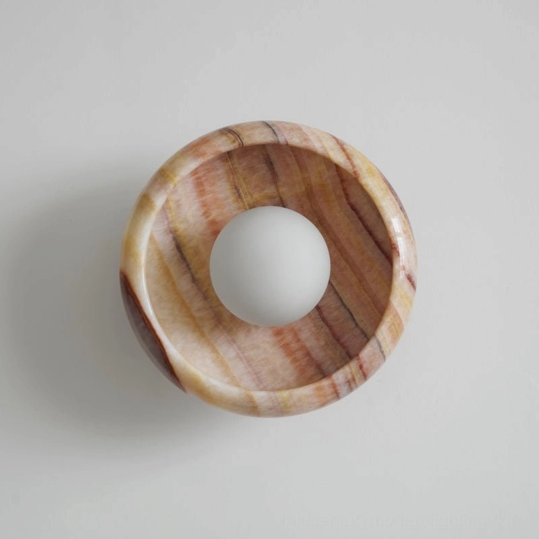 Marble wall lamp mid-century aesthetic museum-quality material home