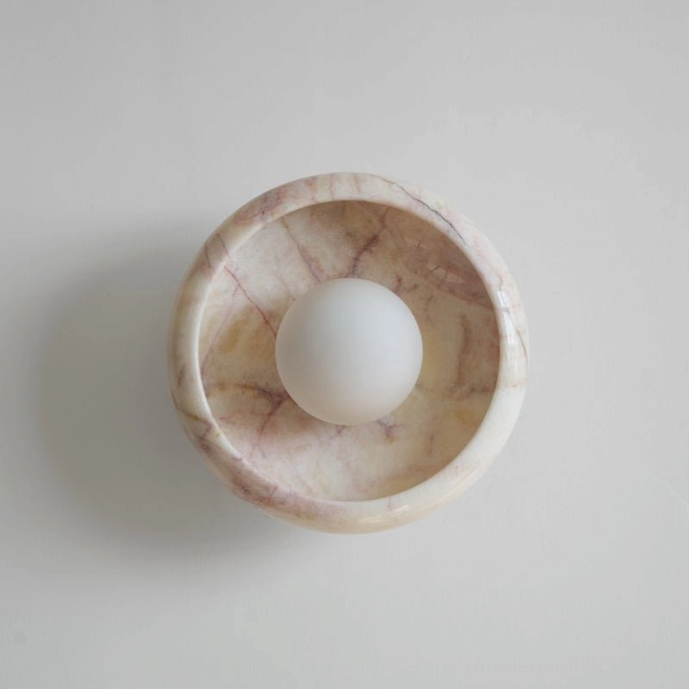 Modern marble wall lamp artistic home interior natural stone fixture