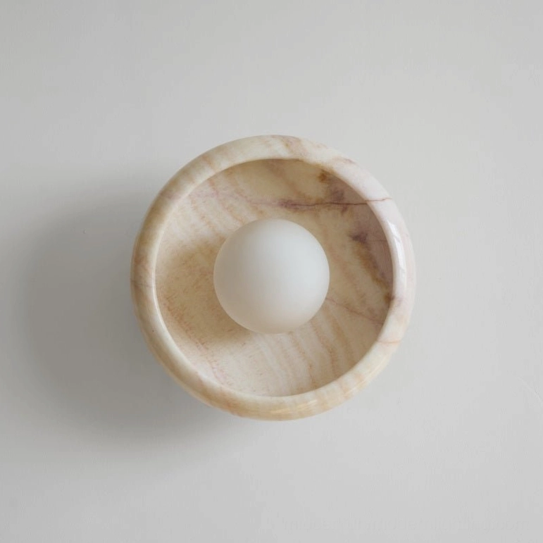 Marble wall lamp multiple finish color options natural stone selection
