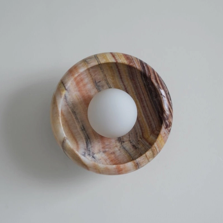Marble wall lamp sculptural lighting home accent design