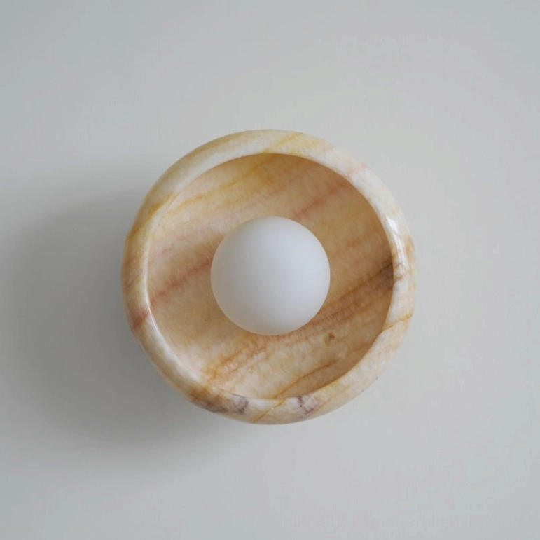 Modern marble wall lamp sculptural artistic natural material