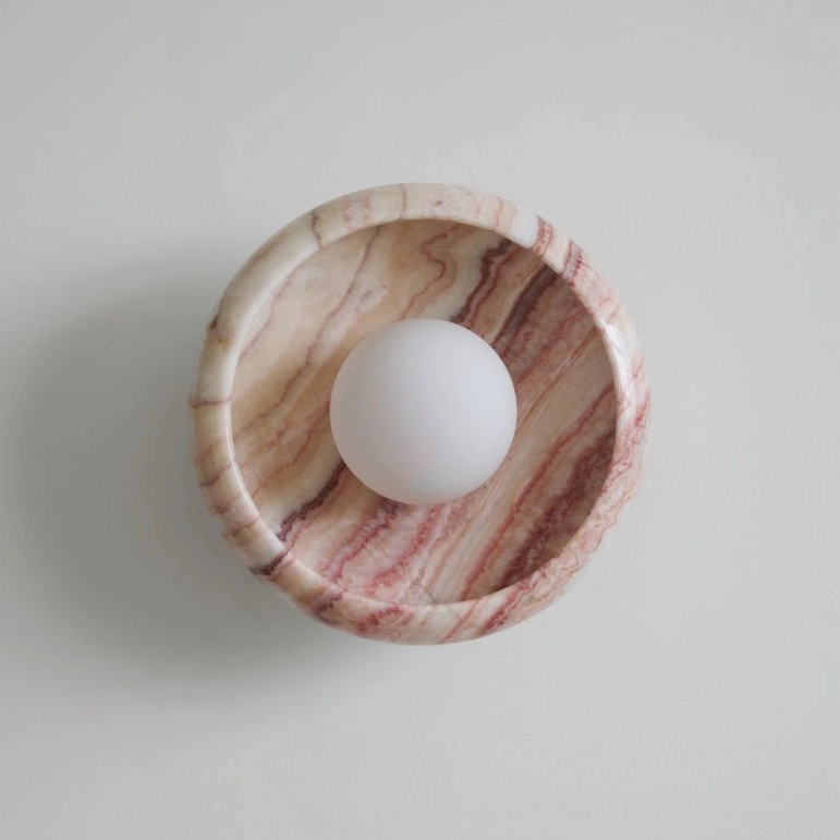 Modern marble wall lamp sculptural fixture interior accent design