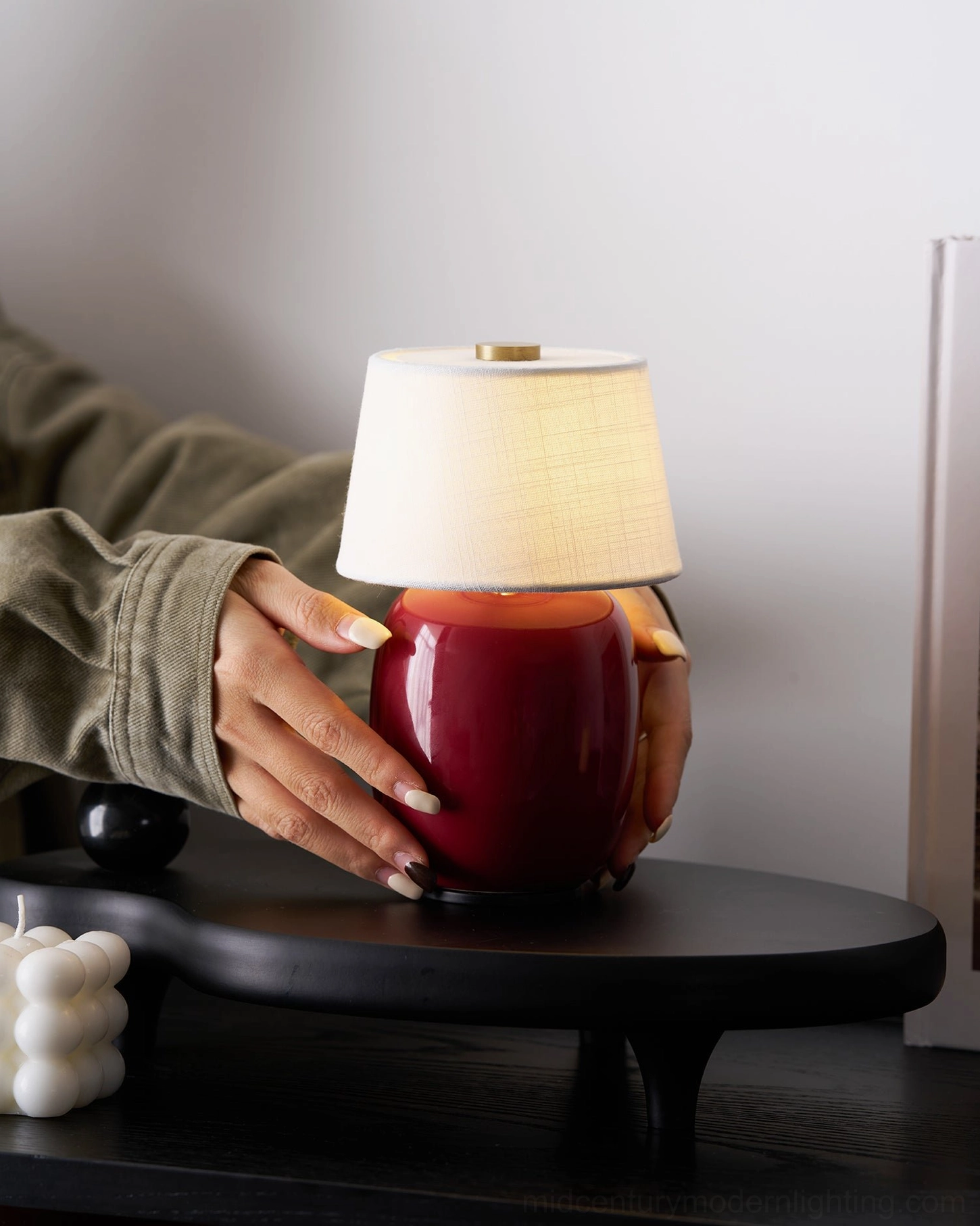 Marie table lamp modern minimalist styling on contemporary furniture
