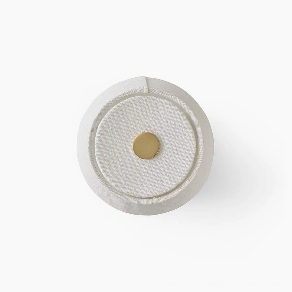 Marie table lamp single product shot showing ceramic base and fabric shade proportions
