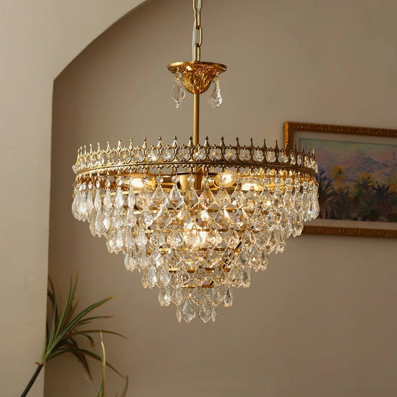 Marilyn Crystal Chandelier grand 19.7 inch diameter size, six-socket statement piece for formal dining room high-ceiling foyer hotel