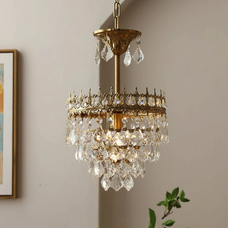Marilyn Crystal Chandelier standard 10.2 inch diameter size, mid-range fixture suitable for small bedroom dining nook or study