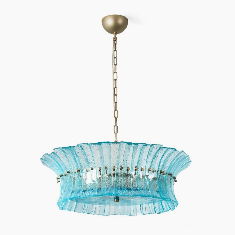 Marin Aquamarine Blue Glass Chandelier - artistic water-inspired modern lighting design