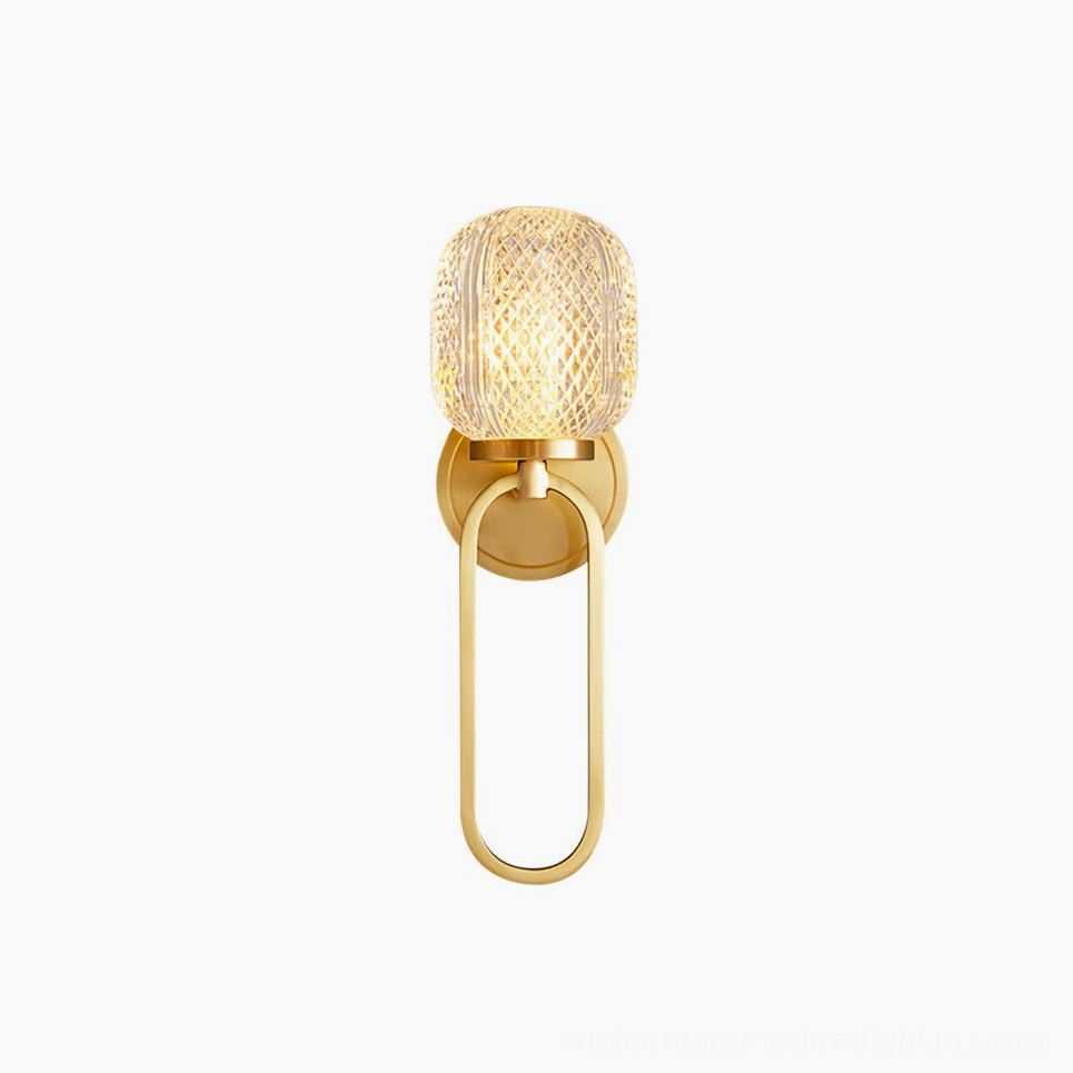 Marni Wall Sconce elegant brass and crystal fixture displayed on neutral background - modern luxury lighting design