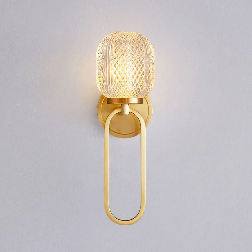 Marni Crystal Wall Sconce Model B elongated design - modern brass wall pendant light for contemporary interior spaces