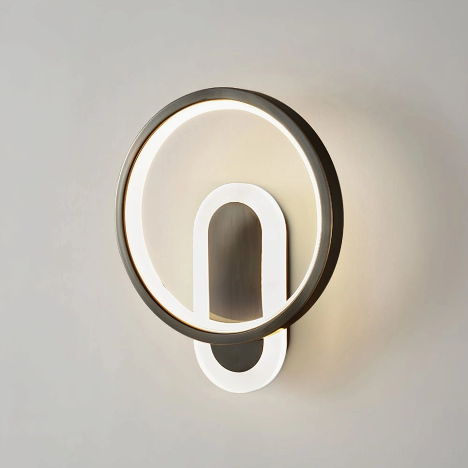 Matte black round wall lamp modern minimalist design contemporary bedroom styling