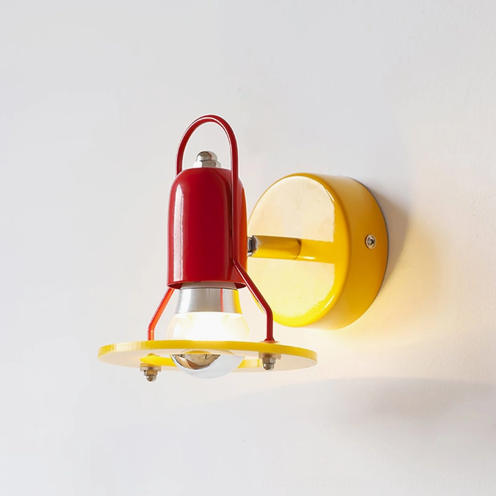 Maurer wall lamp rear view exposing metal handle bracket and bulb socket, modern geometric design