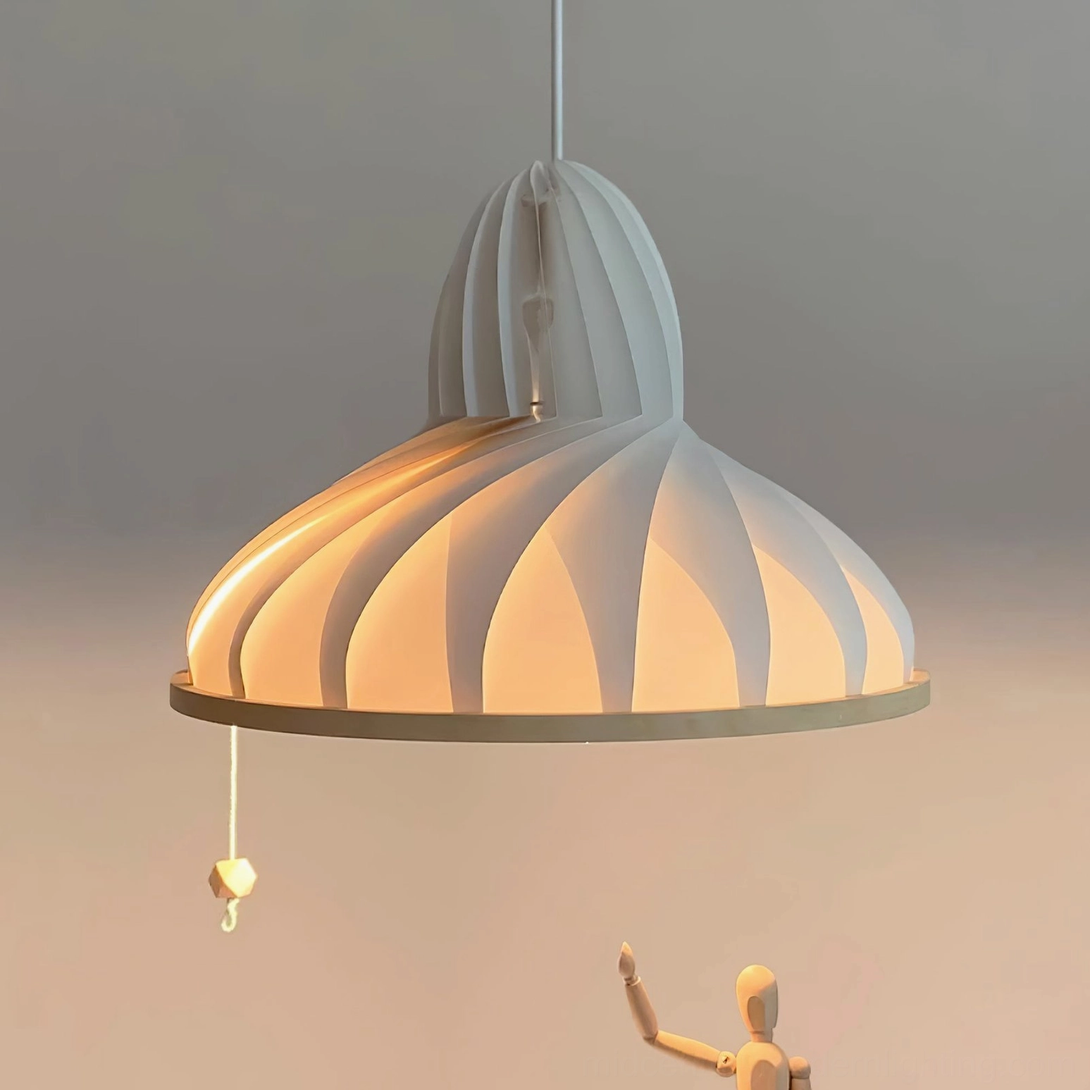 Meblo pendant lamp with Edison bulb creating warm vintage aesthetic in modern space