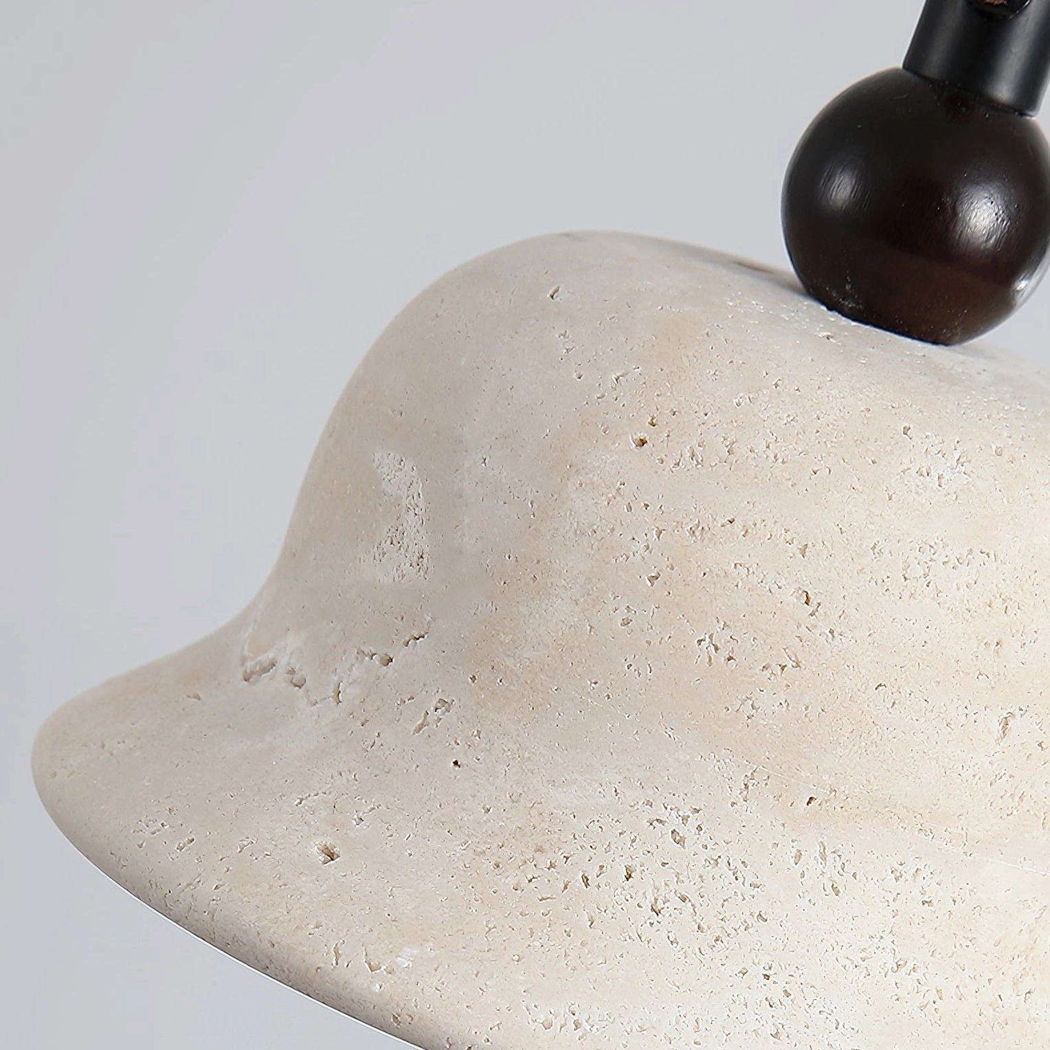 Mid-century modern travertine pendant light fixture architectural detail