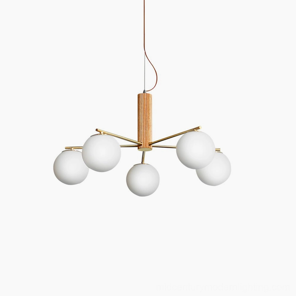 Mid-century modern sputnik chandelier artistic lifestyle photo in curated interior space