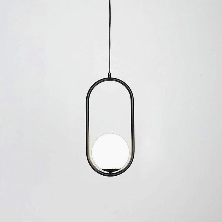 Mila pendant light 30cm circular size in silver metal finish with frosted white glass - mid-century modern suspension fixture