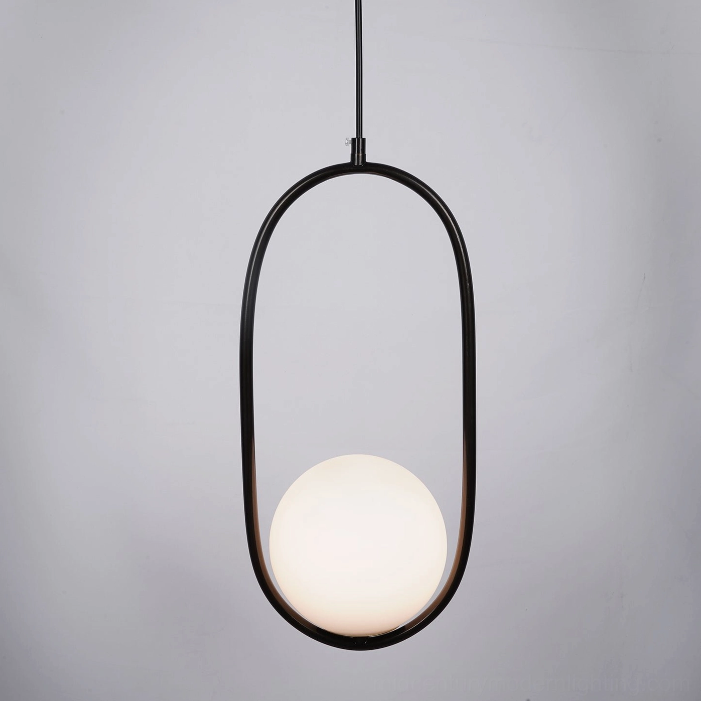 Mila pendant light silver finish with frosted white glass shade in Scandinavian minimalist interior - contemporary hanging fixture