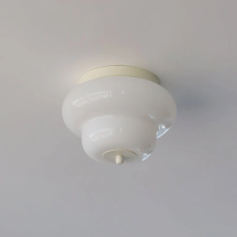Milo ceiling light in beige finish complementing warm neutral home interior with traditional furnishings and decor