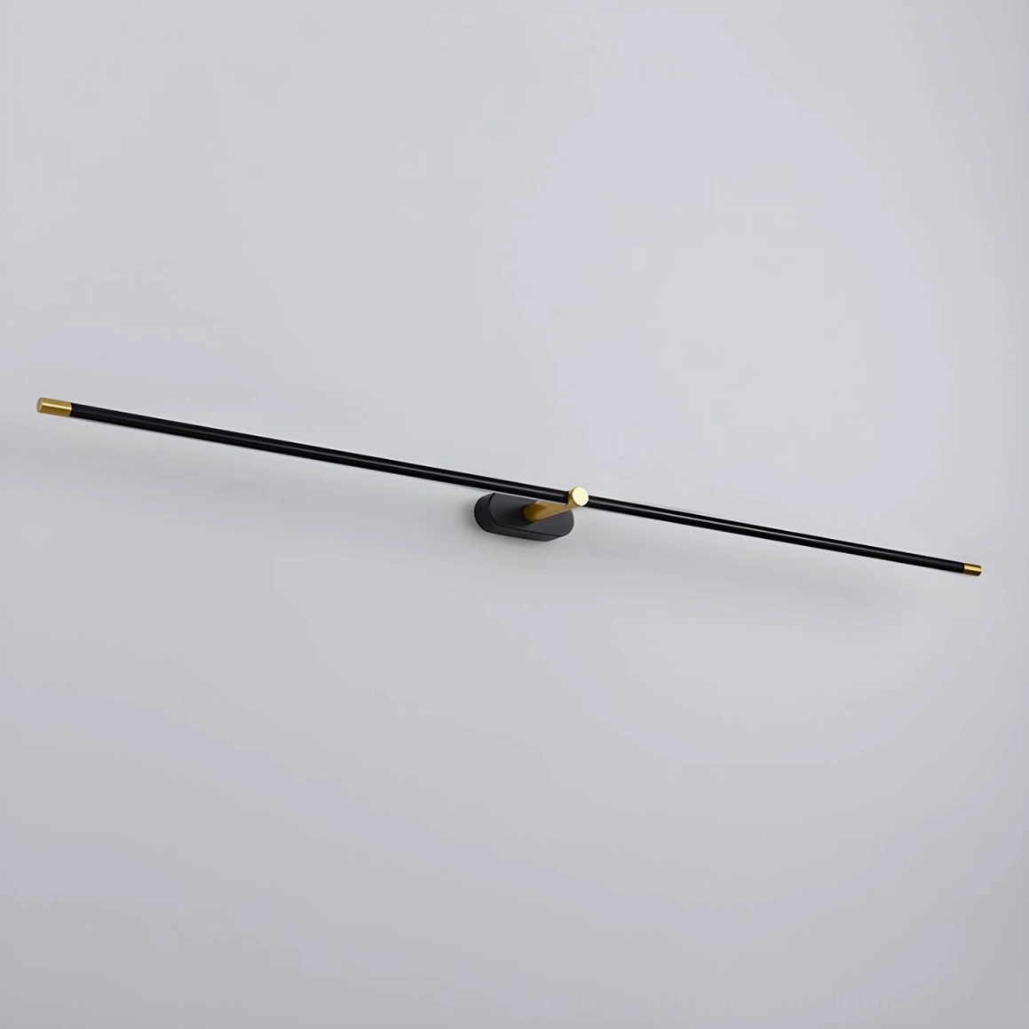 Minimalist linear LED wall sconce mounted in contemporary kitchen accent lighting arrangement
