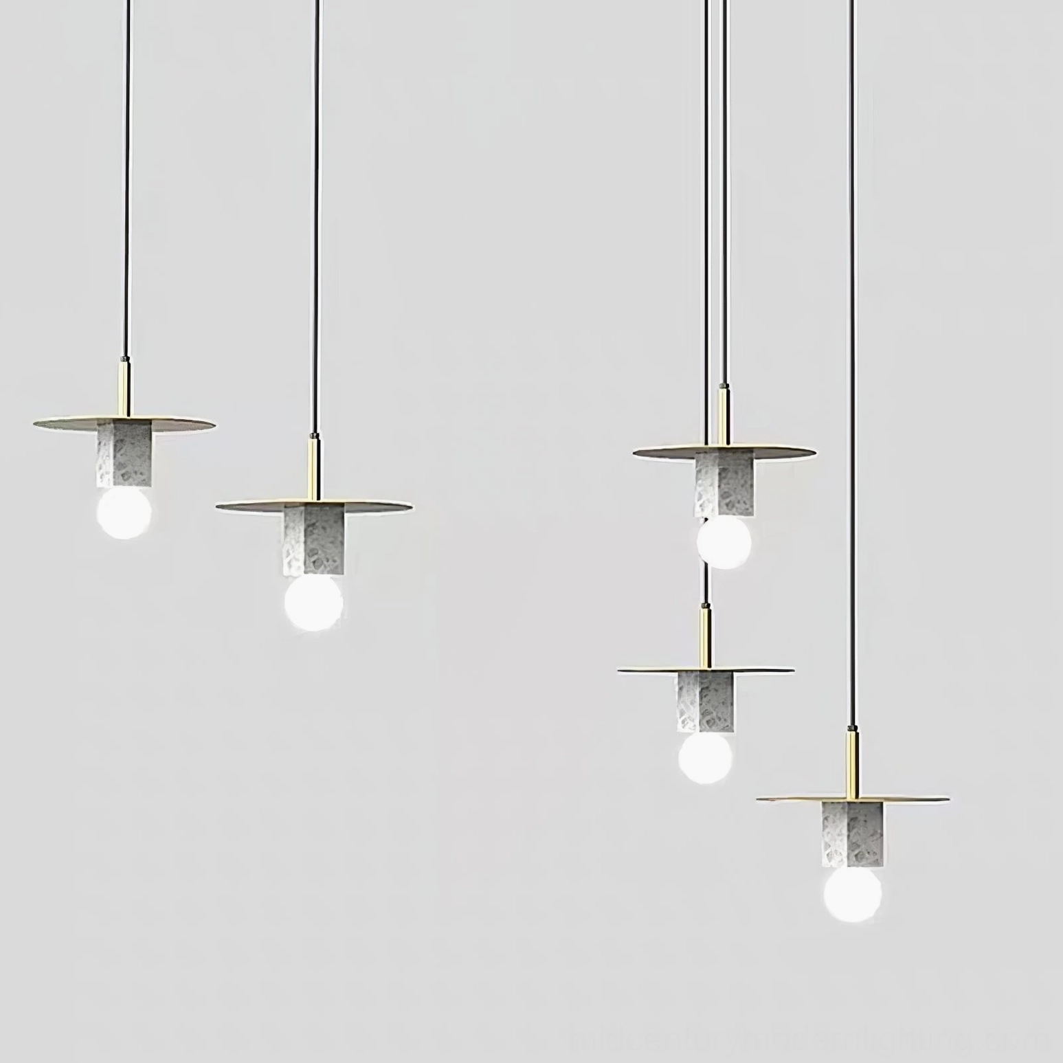 Contemporary marble square pendant light minimalist interior styling