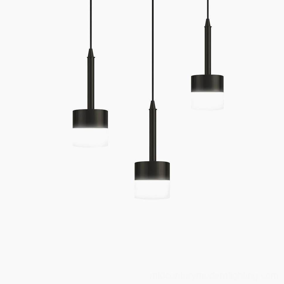 Mira black pendant lamp geometric silhouette in Scandinavian interior with warm ambiance