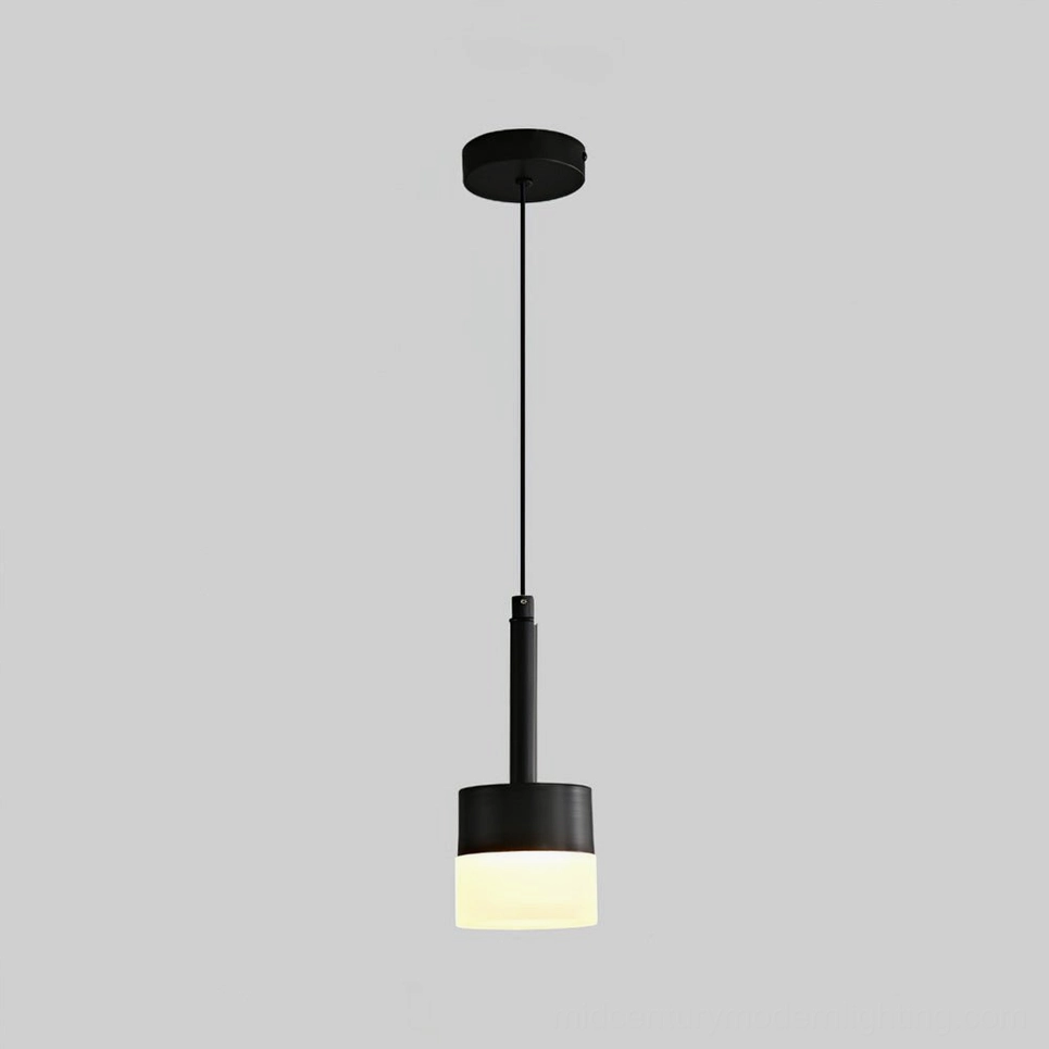 Mira black pendant light symmetric installation in contemporary bedroom design