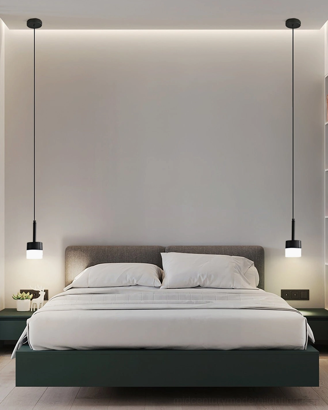 Mira minimalist pendant lamp showcasing geometric form in neutral modern interior