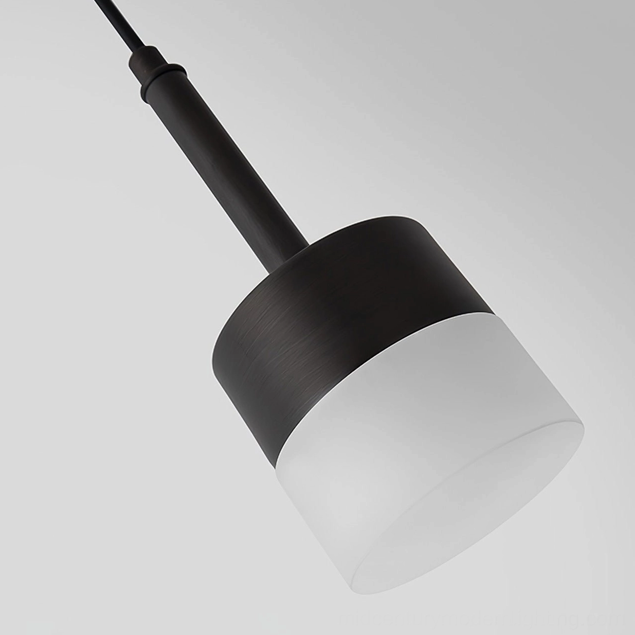 Mira pendant lamp architectural detail showing minimalist brass and acrylic construction