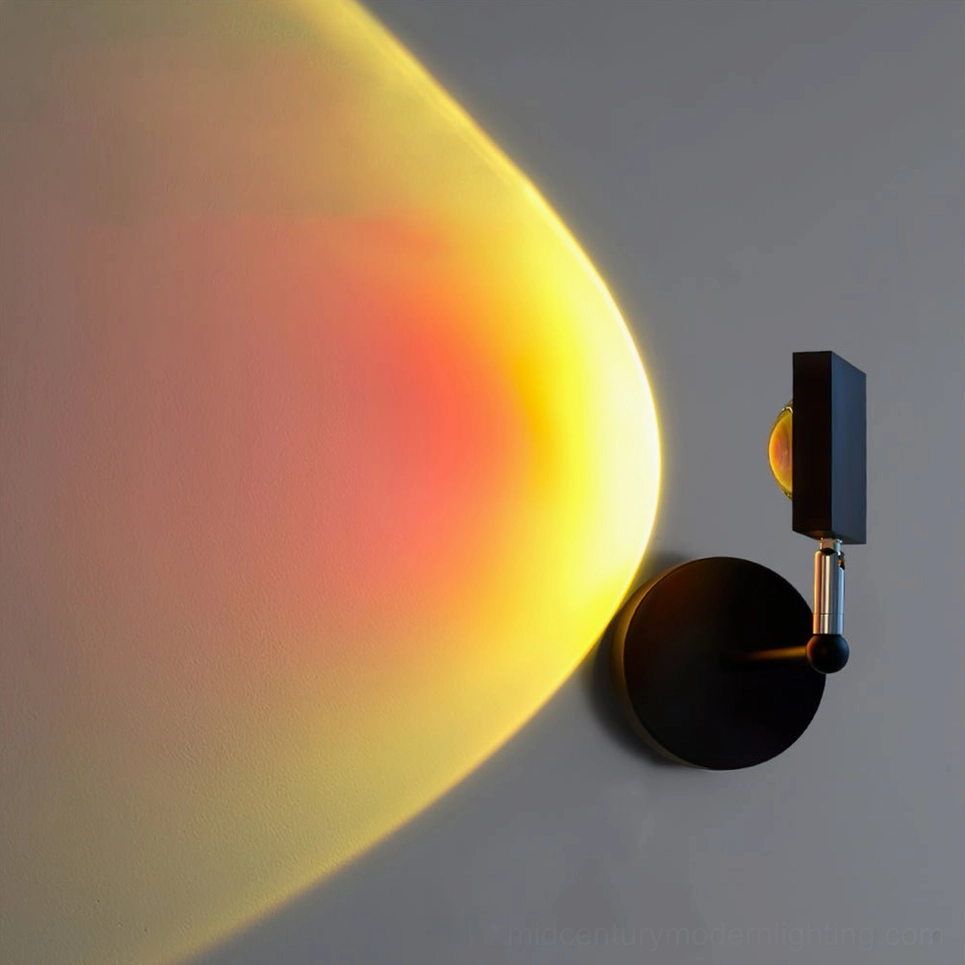 Sunset Halo Model A black Sunset Red projection warm circular halo wall light