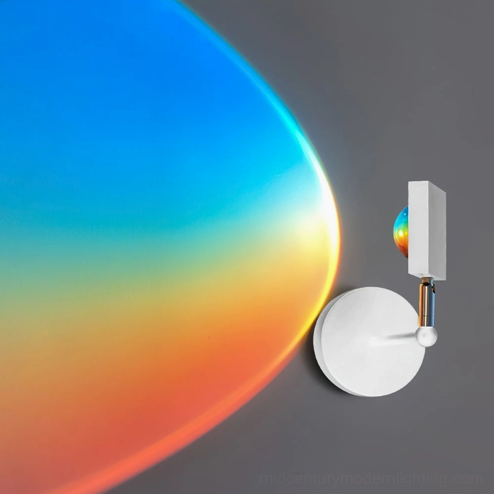 Sunset Halo Model A white Horizon projection dual-tone blue orange artistic